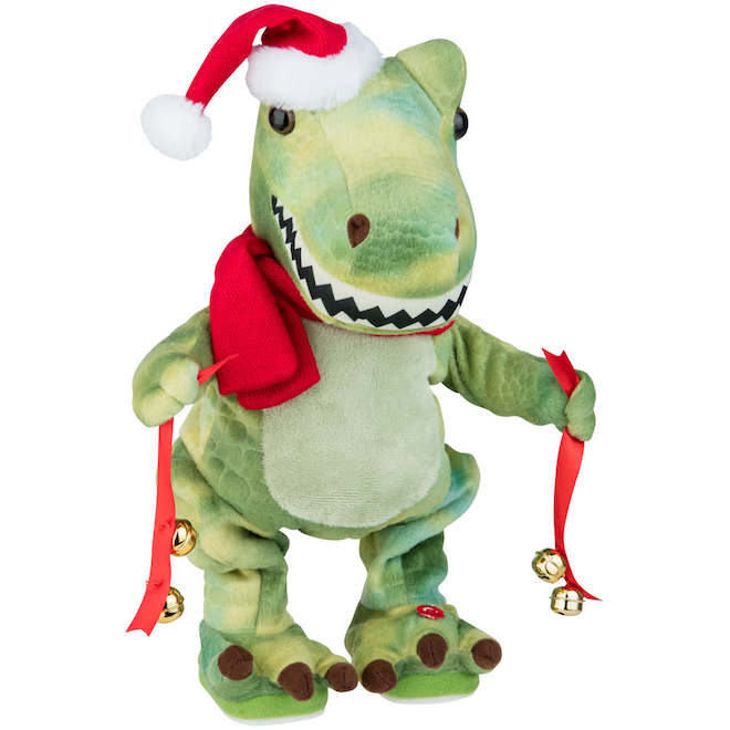 Celebrations BY Landon & Co. Animated T-Rex in Plush with Santa Hat - 12.9-in