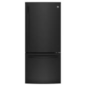 GE 30-in Bottom-Freezer Refrigerator - 20.9 cu. ft. - Black