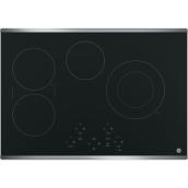 GE Electric Cooktop with Touch Controls - 30-in - Black/Stainless Steel