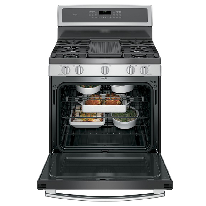 GE Gas Convection Range - 30-in - 5.6-cu ft - Stainless Steel