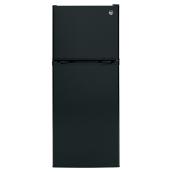 GE Top-Freezer DEL-Lighting Defrost System Refrigerator - 24-in - 11.6-sq ft - Black