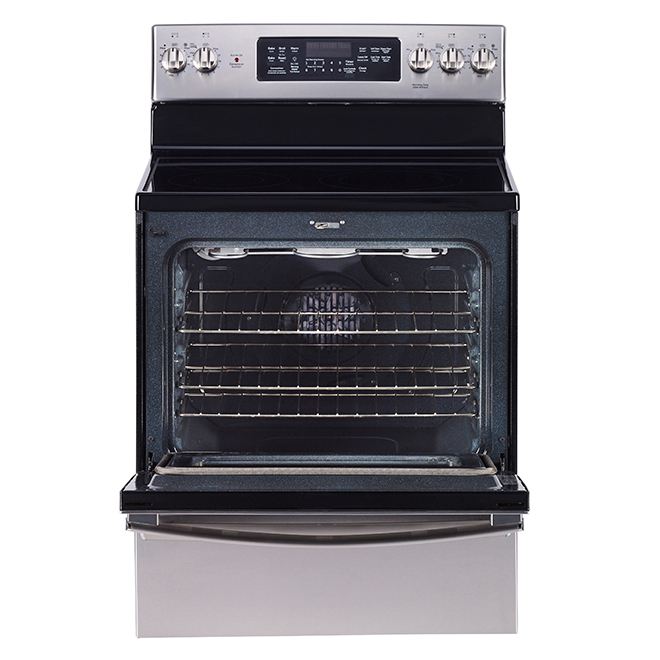 GE APPLIANCES GE Freestanding Convention Range Oven Ceramic Glass Cooktop Single Door