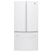 GE 18.6-cu ft Counter-Depth French Door Refrigerator with Ice Maker - White