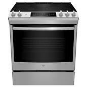 GE 30-in 5.3-cu ft 5-Element Glass-Ceramic Electric Range Self-cleaning Convection Oven (Stainless Steel)