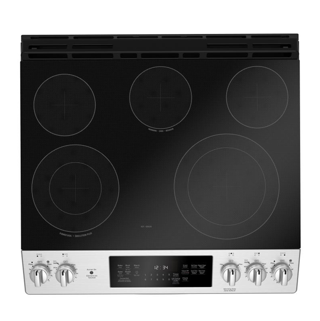 GE 30-in 5.3-cu ft 5-Element Glass-Ceramic Electric Range Self-cleaning Convection Oven (Stainless Steel)