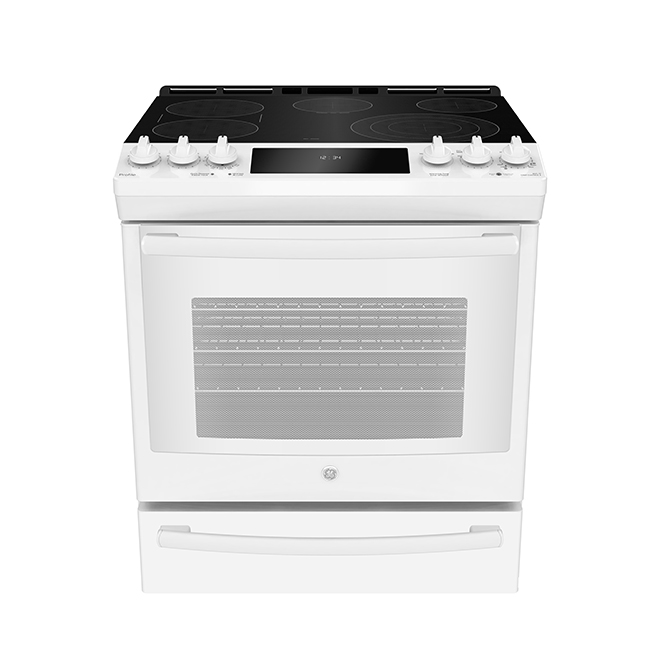 GE Slide-In Electric Convection Range - Adjustable Self-Cleaning Levels - Android Compatible - 6.3-cu ft