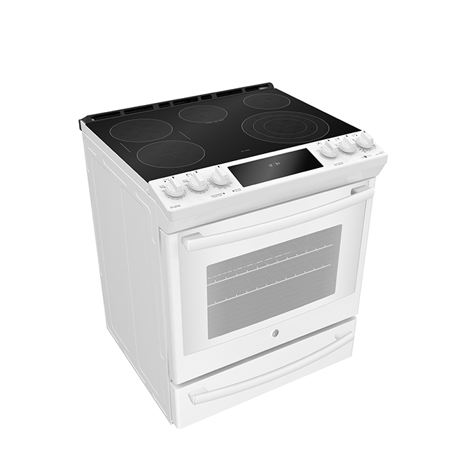 GE Slide-In Electric Convection Range - Adjustable Self-Cleaning Levels - Android Compatible - 6.3-cu ft