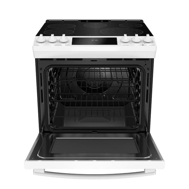 GE Slide-In Electric Convection Range - Adjustable Self-Cleaning Levels - Android Compatible - 6.3-cu ft