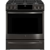 Cuisinière encastrable à gaz, 30", 5,6 pi³, inox noir