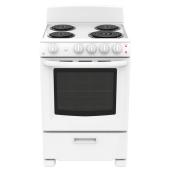 GE Freestanding 4 Coil Burners Front Controls Electric Range - 24-in - 2.9-cu ft - White