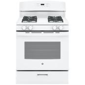 GE Appliances Freestanding - Gas Range - 30-in - 5.0 cu. ft. - White - Sealed Burners