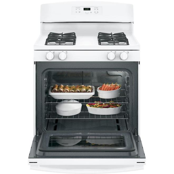 GE Appliances Freestanding - Gas Range - 30-in - 5.0 cu. ft. - White - Sealed Burners