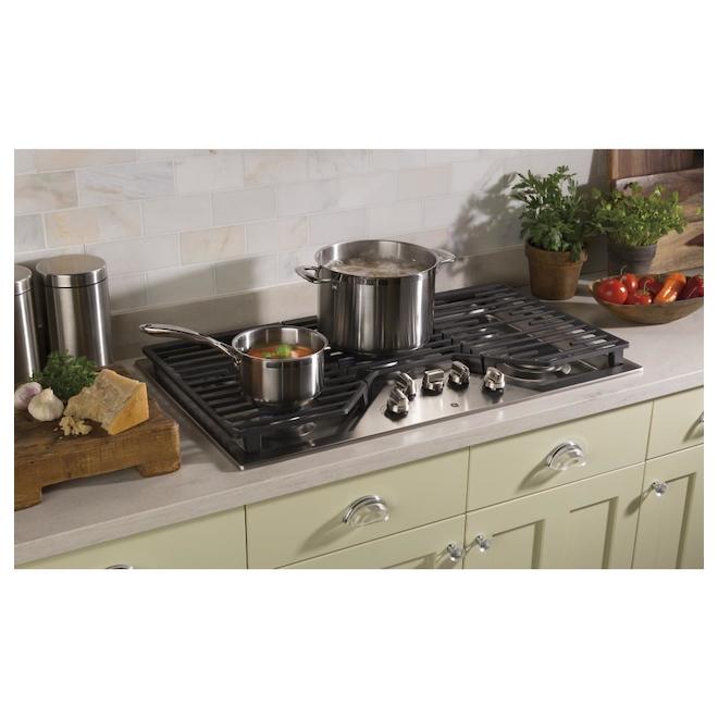 GE Gas Cooktop - 5 Burners - 36-in - 15,000 BTU - Stainless Steel