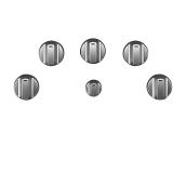 GE Café Cooktop Control Knobs - Brushed Stainless Steel - 6-Pieces