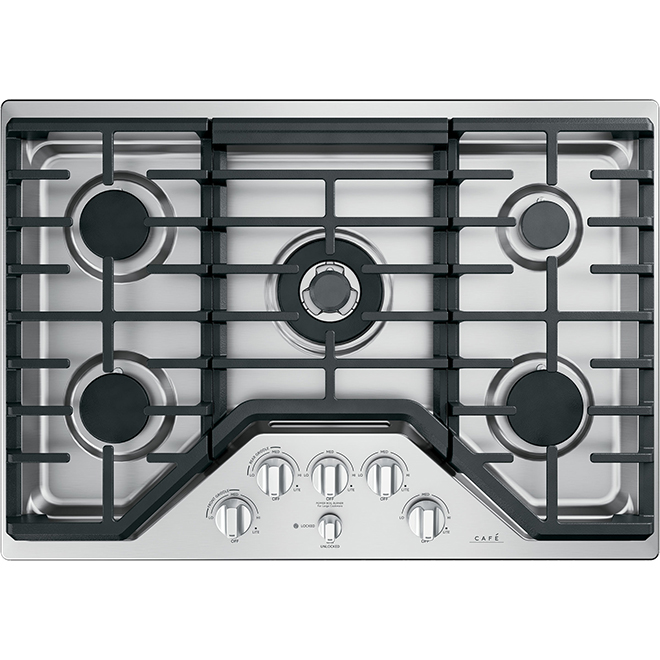 GE Café Gas Cooktop Control Knobs - Brushed Stainless Steel - Set of 6