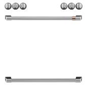 GE Café Kitchen Range Brushed Stainless Knobs and Handles