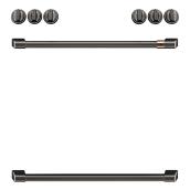 GE Café Black Brushed Finish Knobs and Handles for Kitchen Range