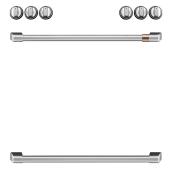 GE Café Kitchen Range Brushed Stainless Steel Knobs and Handles