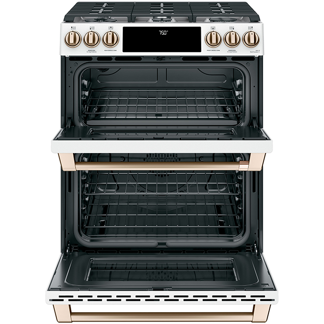 Café 30-in  Double-Oven Gas Range - 6.7 ft³. - Matte White