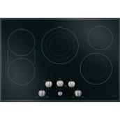 Surface de cuisson électrique, 5 éléments, 30", noir/inox