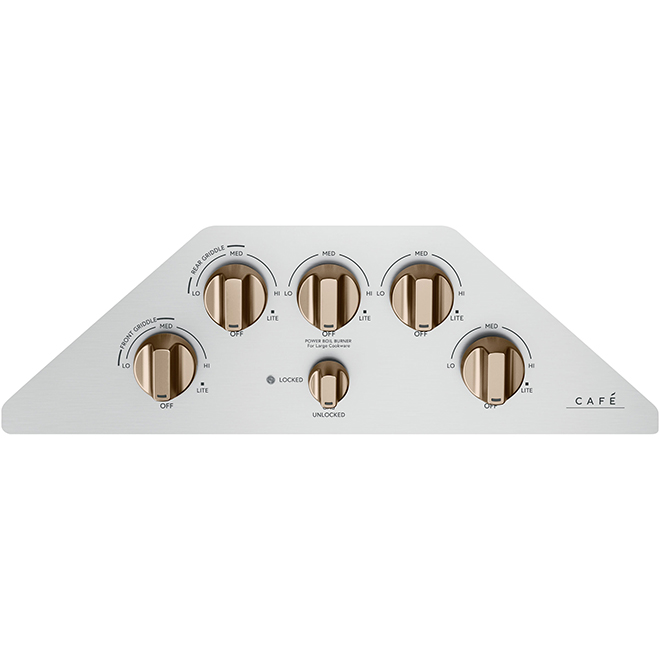 GE Café Gas Cooktop - 5 Burners - 30-in - 20,000 BTU - Stainless Steel/Bronze