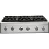 Surface de cuisson à gaz GE Café, 6 brûleurs, 36", inox