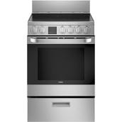 Haier 24-In 4-Burner Freestanding Electric Range 2.9-Ft³ Steam Self-Cleaning Oven Stainless Steel
