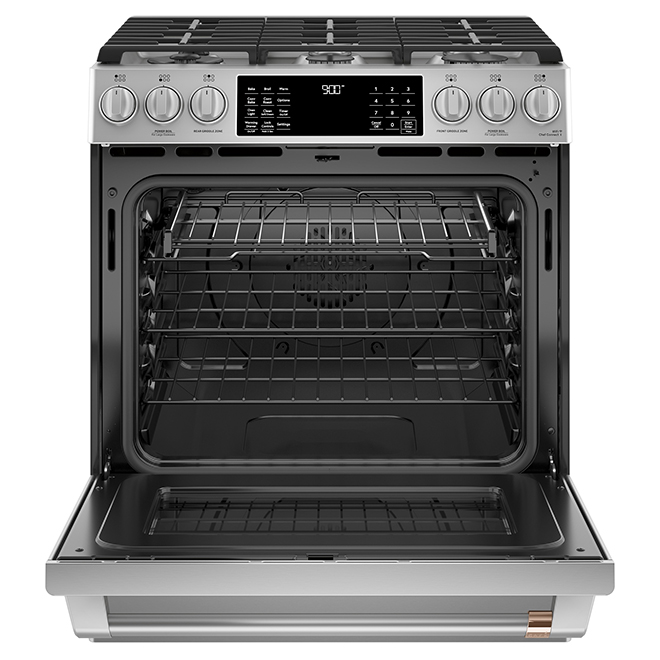 Café Slide-In Dual-Fuel Range - With Warming Drawer - 30-in - 5.7-cu ft - Stainless Steel