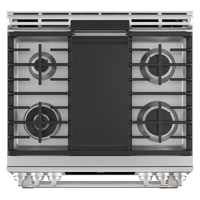 Café Slide-In Dual-Fuel Range - With Warming Drawer - 30-in - 5.7-cu ft - Stainless Steel