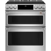Café 30-In Self Cleaning Double Oven 5 Elements Induction Range Stainless Steel