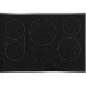 Café Ceramic Glass Cooktop - 36-in - Black/Stainless Steel