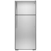 GE Top Freezer Refrigerator - 30-in - 18-cu ft - Stainless Steel