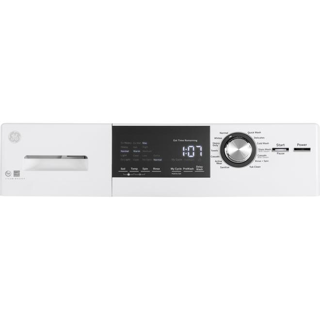 GE Appliances 24-In Front-Load Washer High Efficiency Side Swing Door 2.8-ft³ White ENERGY STAR®