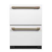 Café Built-In Matte White Dual Drawer Refrigerator 5.7-ft³