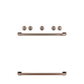 Café Knob and Handle Kit for Free-Standing Gas Range - Brushed Copper - 7 Pieces