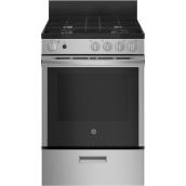 GE 24-in Freestanding Gas Range - Removable Backsplash - 2.9-cu ft - Stainless Steel