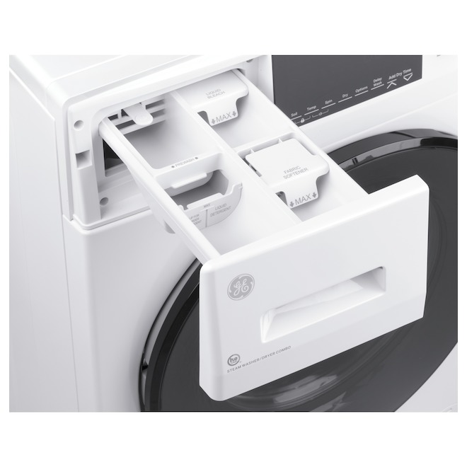 GE Appliances 2.4-cu ft White Ventless Combination Washer and Dryer with Steam Cycle