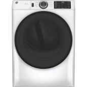 GE Appliances 7.8-cu ft Gaz Dryer - Reversible Side Swing Door - 4-Way Venting - White - Energy Star Certified