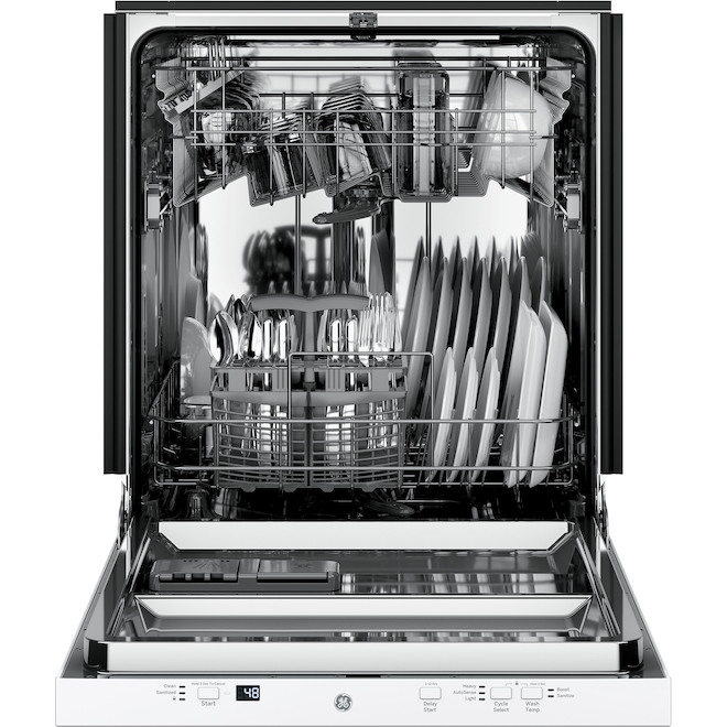 GE Built-in 24-in  51 dB Stainless Steel Interior Dishwasher - White