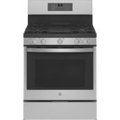 GE Profile  30-in 5-Burner 5.6-ft³ Self/Steam Clean Convection Oven Gas Range - Stainless Steel