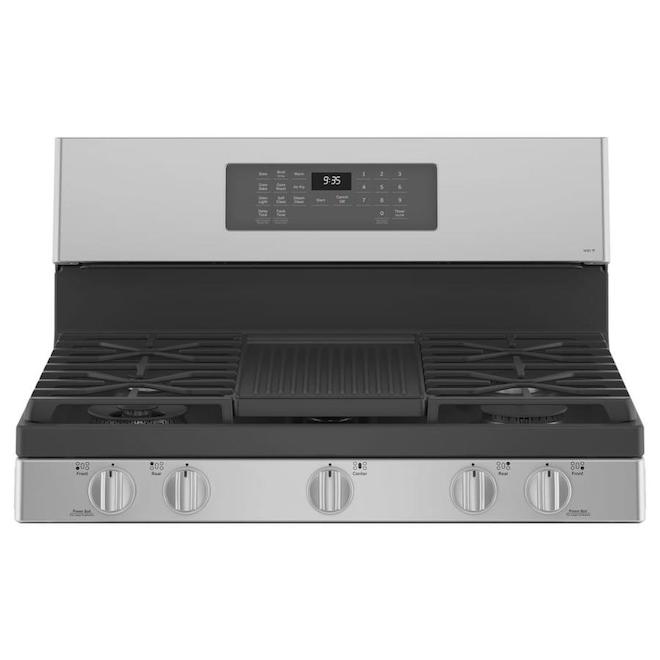 GE Profile 30in 5Burner 5.6ft³ Self/Steam Clean Convection Oven Gas