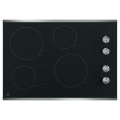 GE Smooth 4-Element 30-in Electric Stainless Steel Cooktop
