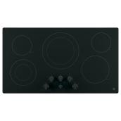 GE Smooth 6-Element 36-in Electric Stainless Steel Cooktop - Black