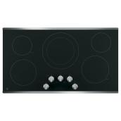 GE Appliances Electric Cooktop with Dual Element - 26-in - Black/Stainless Steel