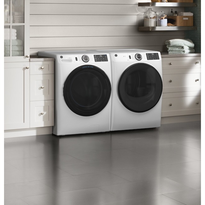 GE Appliances Electric Dryer - 7.8-cu ft - Reversible Side Swing Door - 4-Way Venting - White - ENERGY STAR®