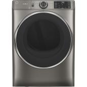 GE Appliances 7.8-cu ft Stackable Electric Dryer with Steam (Satin Nickel) ENERGY STAR