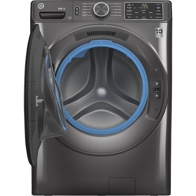 GE Appliances Diamond Grey 5.5 cu ft Front-Load Washer with Wi-Fi Connectivity