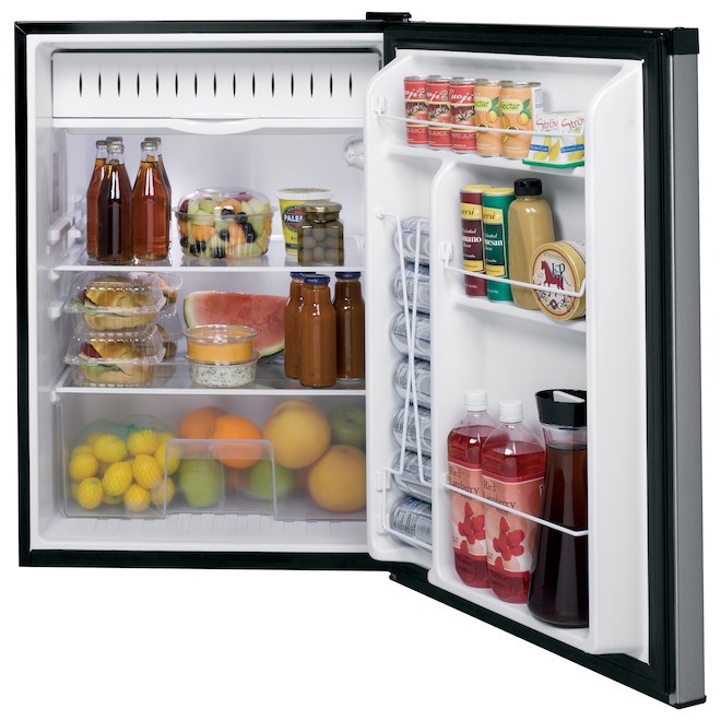 GE 5.6-cu ft Stainless Steel Freestanding Compact Refrigerator with ...