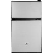 GE 3.1-cu ft Stainless Steel 2-Door Compact Refrigerator