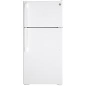 GE 15.6-cu ft White Top-Freezer Refrigerator with Right-Hand Opening